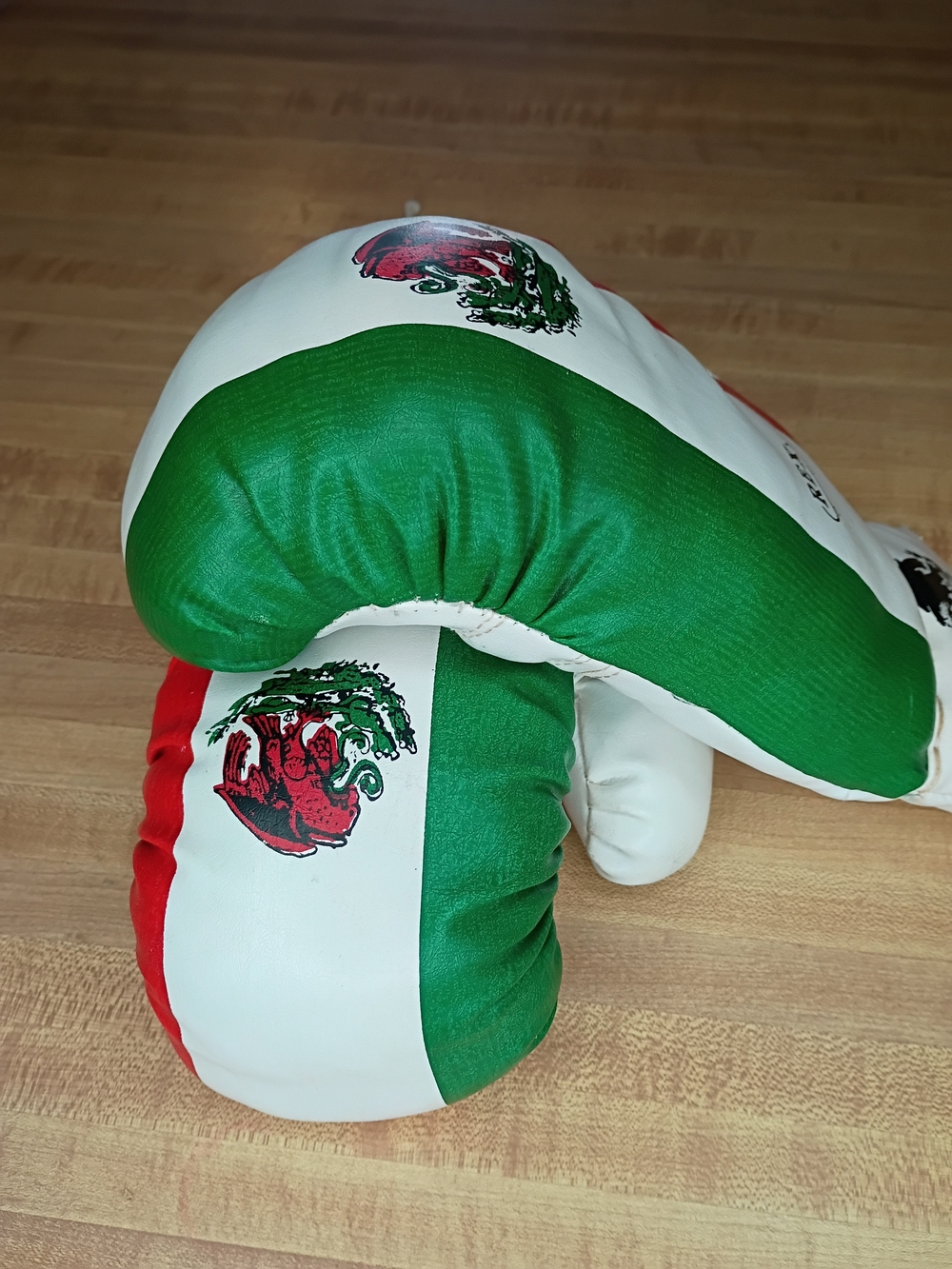 Men's 14-ounce boxing gloves, Rex brand, featuring the Mexican flag print